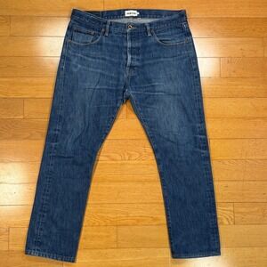 Taylor Stitch Mens 36x28 Slim Fit Jeans Blue Medium Wash Button Fly